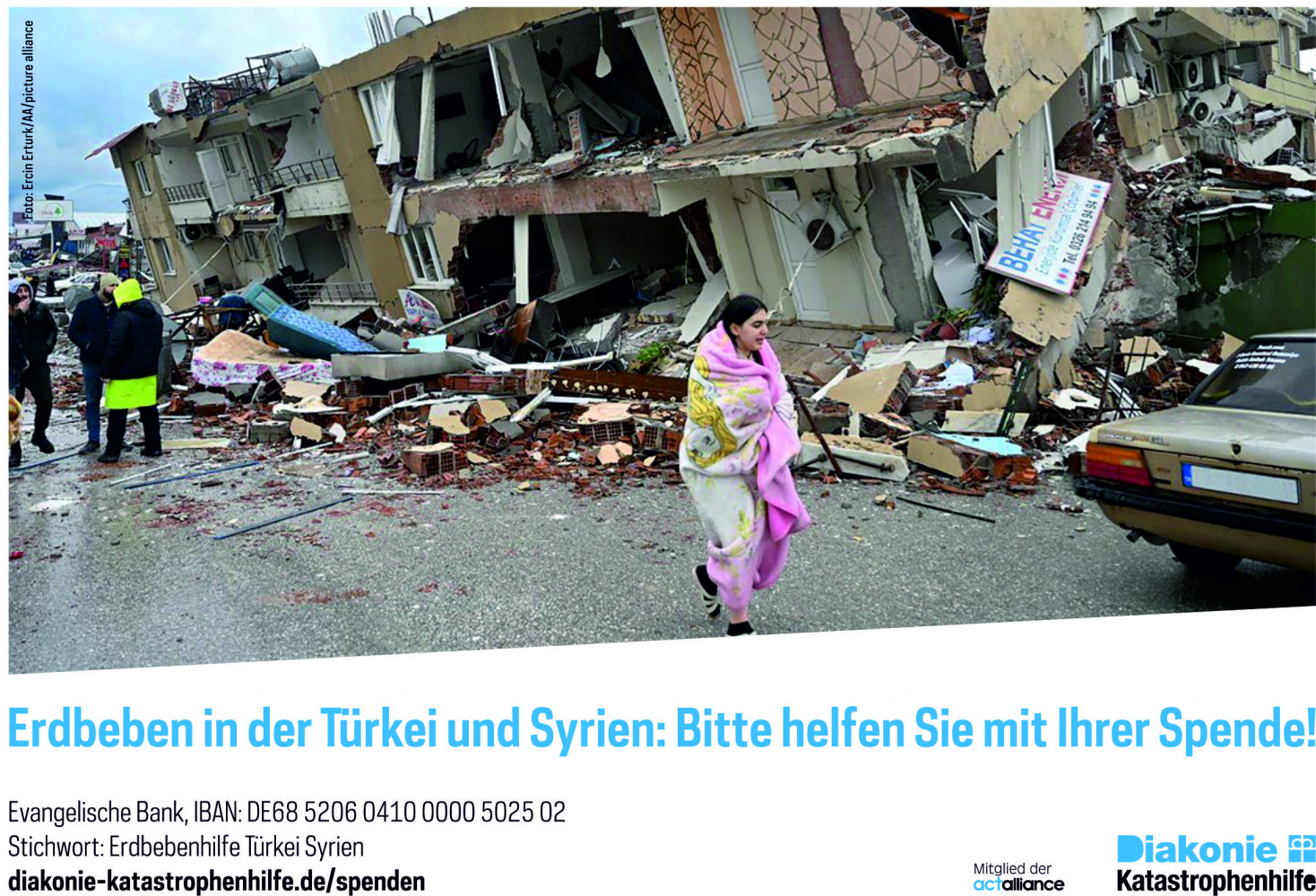 Spendenaktion - Türkei und Syrien Nothilfe für Erdbebenopfer